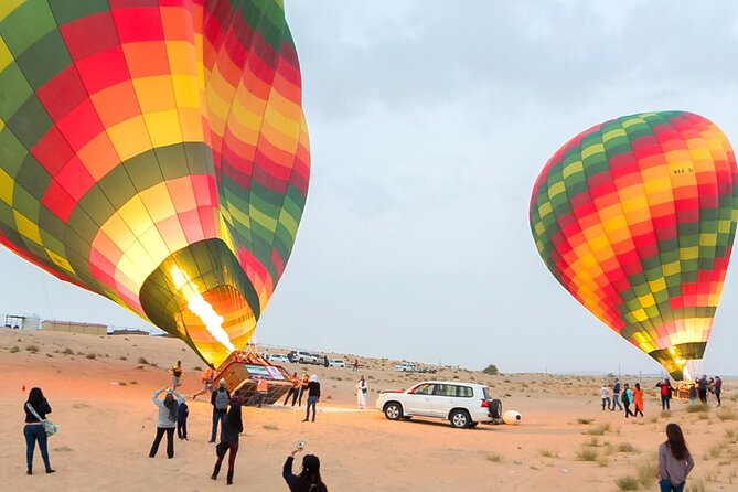 Dubai Hot Air Balloon Ride with Breakfast, Falconry & Camel Ride - Rising over the Dubai desert