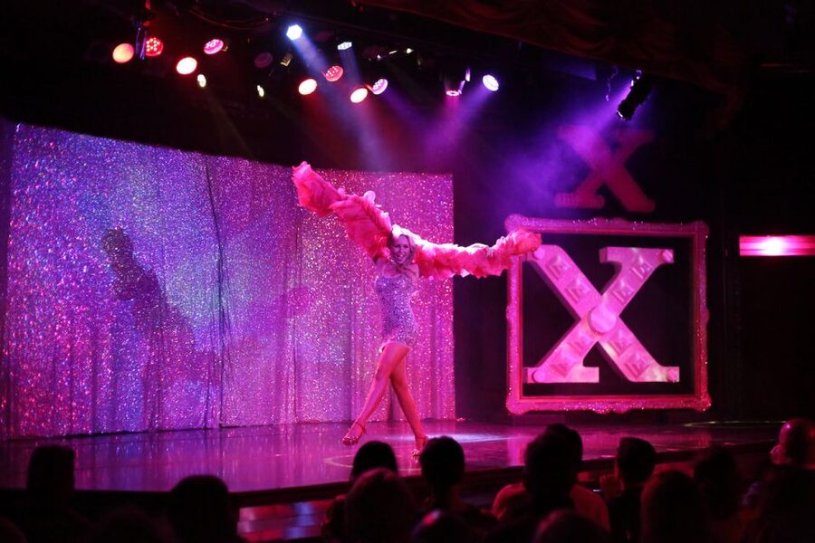 Las Vegas: X Burlesque Show at the Flamingo - The Michael Buble Fever Champagne Glass Routine